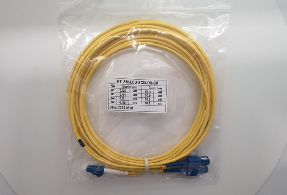 5m LC UPC To SC UPC Duplex Fiber Patch Cable OS2 Single Mode