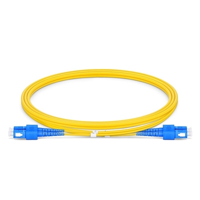 10m SC UPC To SC UPC Patch Cord Duplex 3.0mm OFNR 9/125 Single Mode