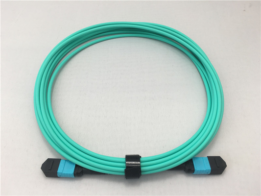 Aqua 1m MPO MPO Type OFNP fiber optic trunk cable OM3 Multimode