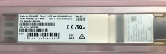Mellanox MMS4A00-XM 1.6T 2xDR4/DR8 OSFP Flat Top PAM4 1310nm 500m DOM Dual MPO-12/APC Cloud Storage Use 1 Year Warranty