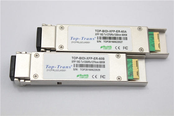 60km BIDI 10G SMF SFP Module 1270nm R1330nm Network Solution