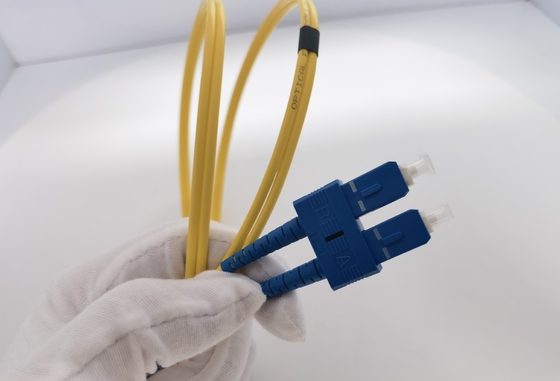 LC UPC To LC UPC Duplex Fiber Patch Cable OS2 Single Mode PVC 3.0mm 1m